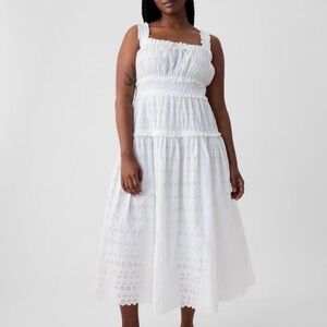 NWT Gap + Doen White Eyelet Midi Dress